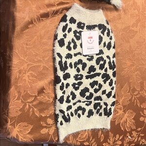 Dog’s Leopard Print Sweater - Black and Cream